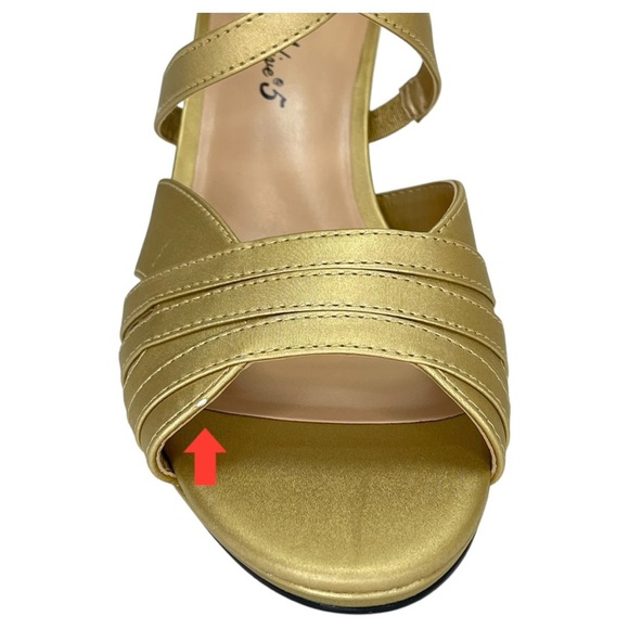 Easy Street Crissa Gold Satin Strappy Womens Heels Size 9.5M - Picture 8 of 15